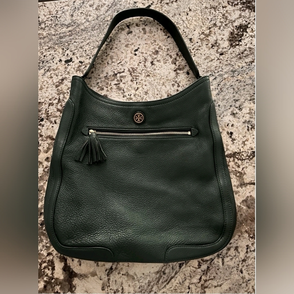 Tory Burch Green Leather Shoulder Bag